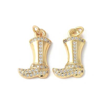 Brass Micro Pave Clear Cubic Zirconia Pendants