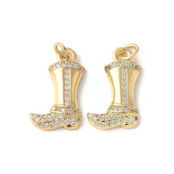 Brass Micro Pave Clear Cubic Zirconia Pendants