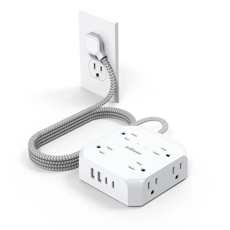 Multifunctional Electrical Socket With 8 Outlet & 2 USB Port & 2 USB-C Port, 12 In 1 3-Sided Multiple Outlet Power Strip For...