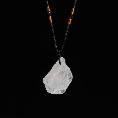 Natural Raw Quartz Crystal Nugget Pendant Necklaces