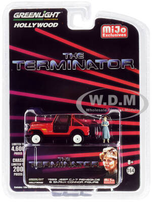 1983 Jeep CJ-7 Renegade Red with Sarah Connor Figure \