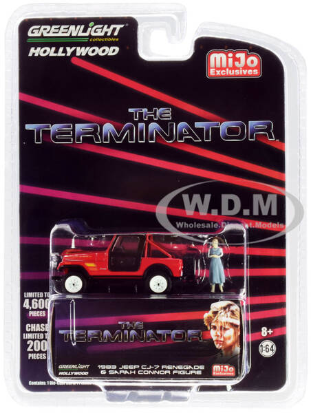 1983 Jeep CJ-7 Renegade Red with Sarah Connor Figure \