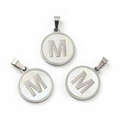 304 Stainless Steel with White Shell Pendants