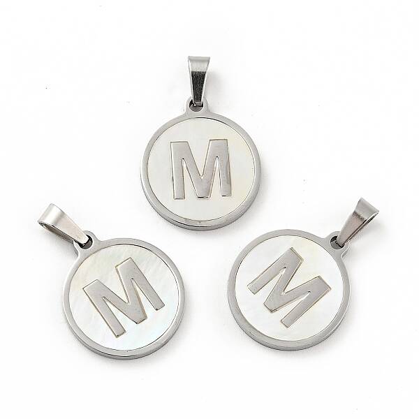 304 Stainless Steel with White Shell Pendants