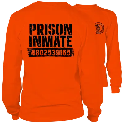 Prison Inmate- Long Sleeve Safety Orange Hi-Vis T-Shirt