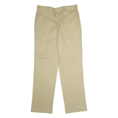 DICKIES Workwear Mens Twill Trousers Beige Regular Straight W36 L34