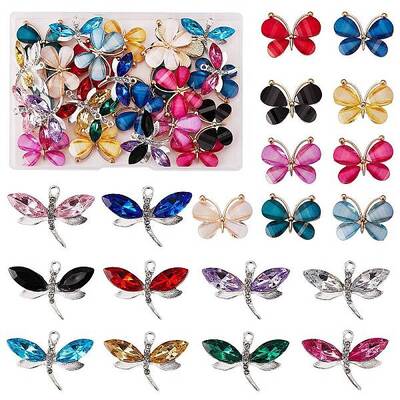 38Pcs 19 Style Resin Pendants