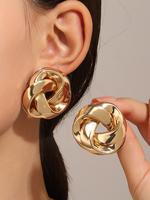 Knot Design Stud Earrings, Fashionable Earrings Jewelry for Women, Daily Clothing Decor, Trendy All-match & Exquisite Jewelry...