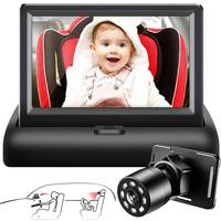 Car Seat Camera, 4.3'' HD Night Vision Function View in Rear Facing Seat Display, Safety Car Seat Mirror Camera Monitored Mir...