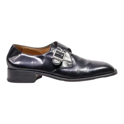 VARESE Monk Shoes Black Leather Mens UK 10