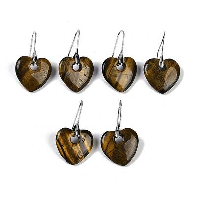 Natural Tiger Eye Dangle Earrings