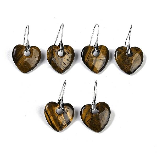 Natural Tiger Eye Dangle Earrings