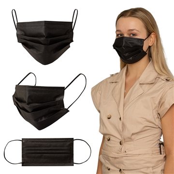 5 Promotional Shield IV Box of 50pcs Black Disposable Face Masks - ...