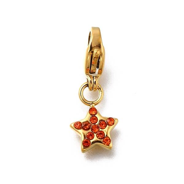 Star 304 Stainless Steel Rhinestone Pendants Decoration