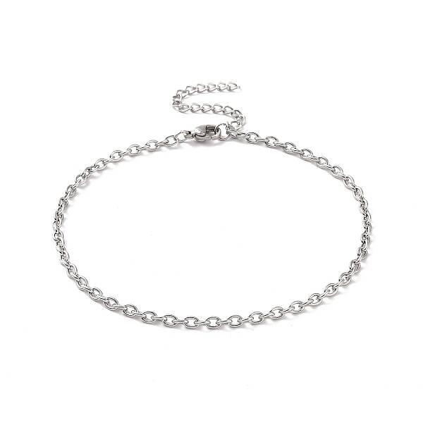Non-Tarnish 304 Stainless Steel Cable Chain Bracelet for Men Women
