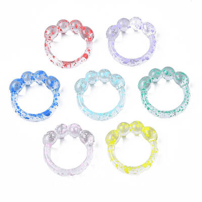 Spotted Chunky Transparent Acrylic Finger Ring