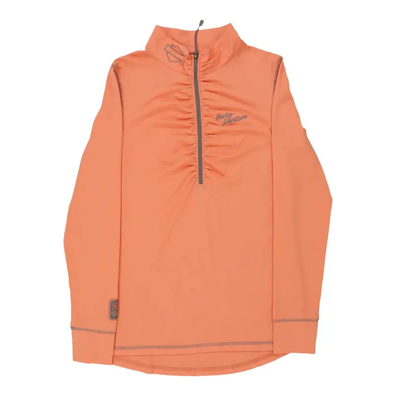 Fargo, ND Harley Davidson 1/4 Zip - Large Orange Polyester