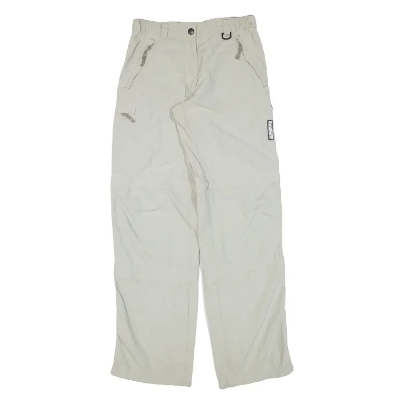 Zip-off Womens Trousers Green Loose Straight Nylon W28 L33