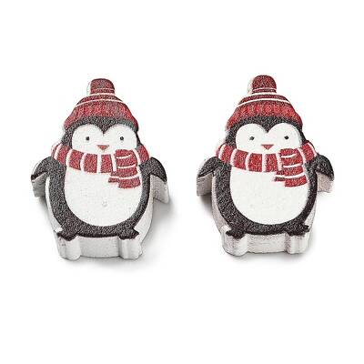 Christmas Printed Schima Wood European Beads