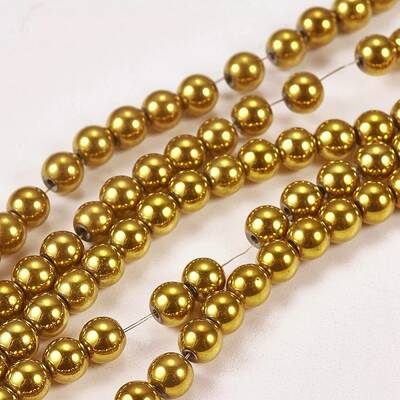 Electroplate Non-magnetic Synthetic Hematite Beads Strands