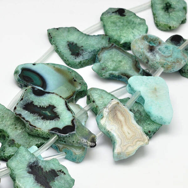 Dyed Natural Agate Nuggets Beads Strands