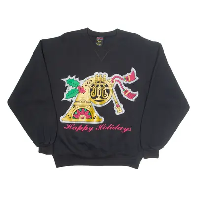 SOFFE Fleece Lined Christmas Womens Sweatshirt Black M