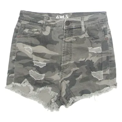 Womens Denim Shorts Green Camouflage XS W24