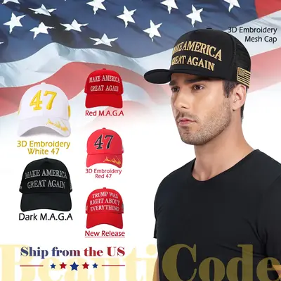 D.T M.A.G.A Hat - Baseball Cap with USA Flag, Slogan Make. America. Great. Again & Never Surrender, Unisex, President...