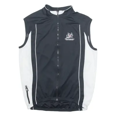 HUERZELER Cycling Mens Jersey Black Sleeveless High Neck L