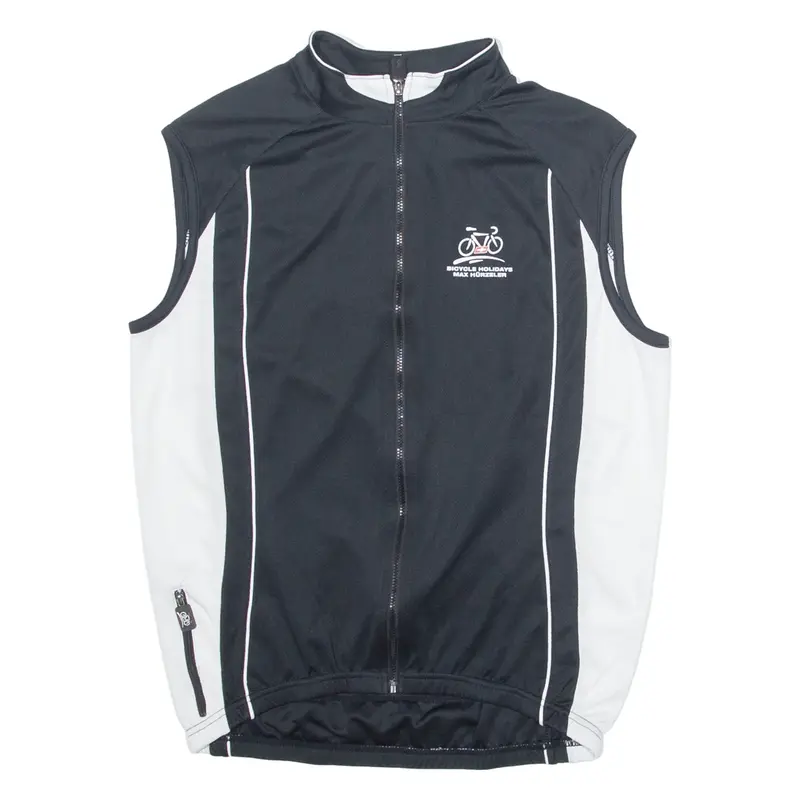 HUERZELER Cycling Mens Jersey Black Sleeveless High Neck L