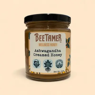 BeeTamer's Ashwagandha – Raw Creamed Honey with Root Extract 11oz Healthy Ingredients