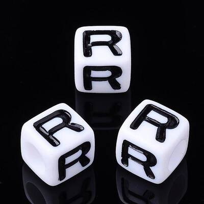 Acrylic Horizontal Hole Letter Beads