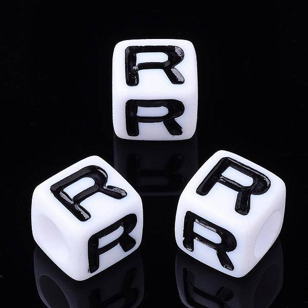 Acrylic Horizontal Hole Letter Beads