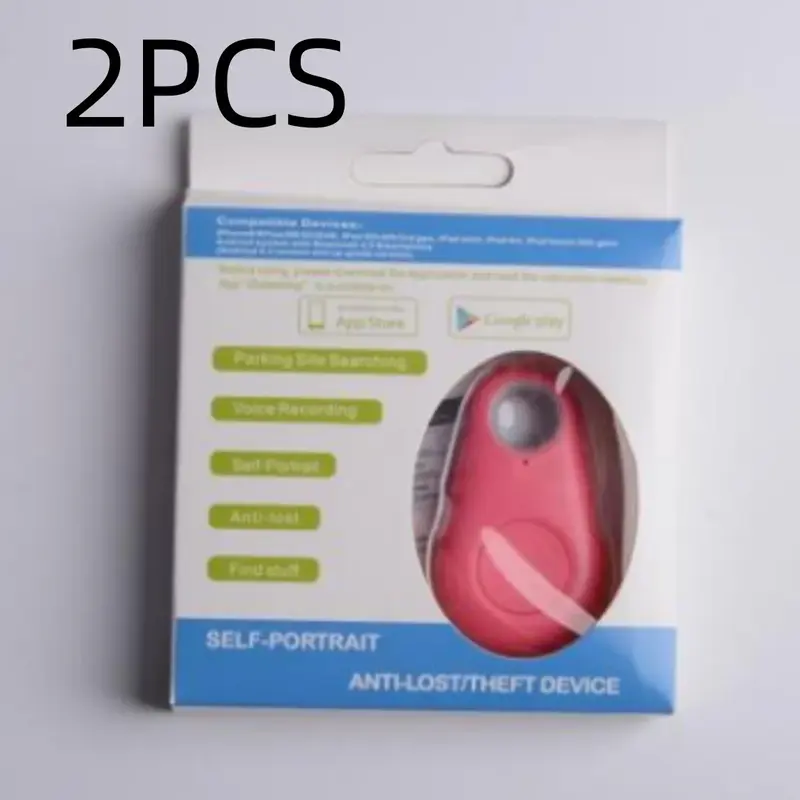 Water Drop Bluetooth-compatible Anti Lost Object Finder | Color: 2PC pink
