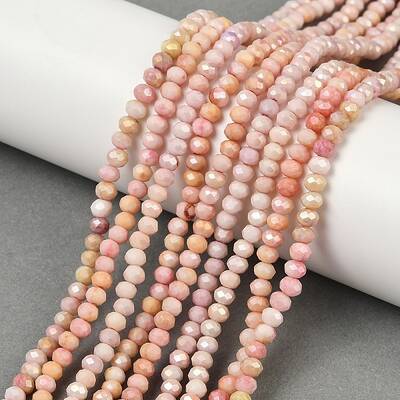 Faceted Electroplated Glass Beads Strands