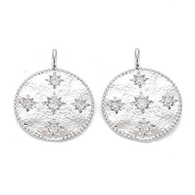 Brass Micro Pave Clear Cubic Zirconia Pendants