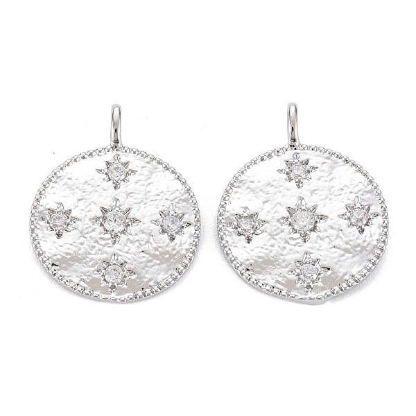 Brass Micro Pave Clear Cubic Zirconia Pendants