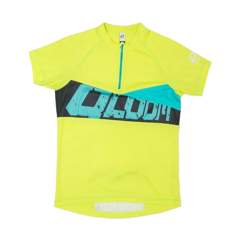QLOOM Cycling Mens Jersey Yellow 1/4 Zip M
