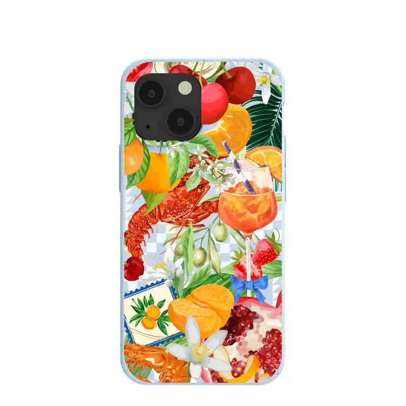 Powder Blue Mediterranean Summers iPhone 13 Mini Case