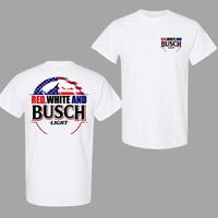 Red, White, and Busch Light Menswear T-Shirt – 4th of July Patriotic Beer Graphic, Perfect Gift for Men and Women Top Fashi...