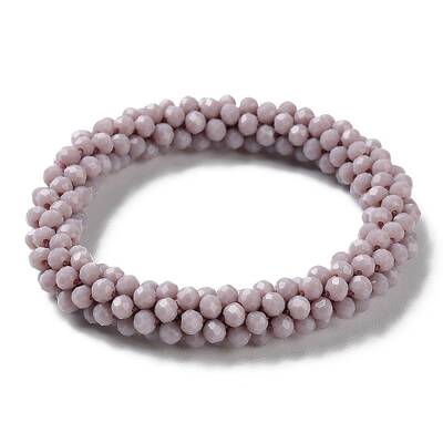 Crochet Glass Beads Braided Stretch Bracelet