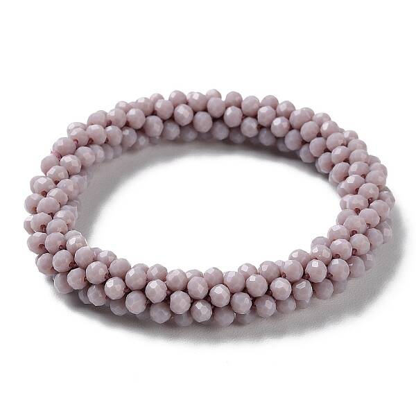 Crochet Glass Beads Braided Stretch Bracelet