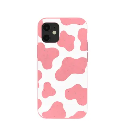 Bubblegum Pink Cow iPhone 12 Mini Case