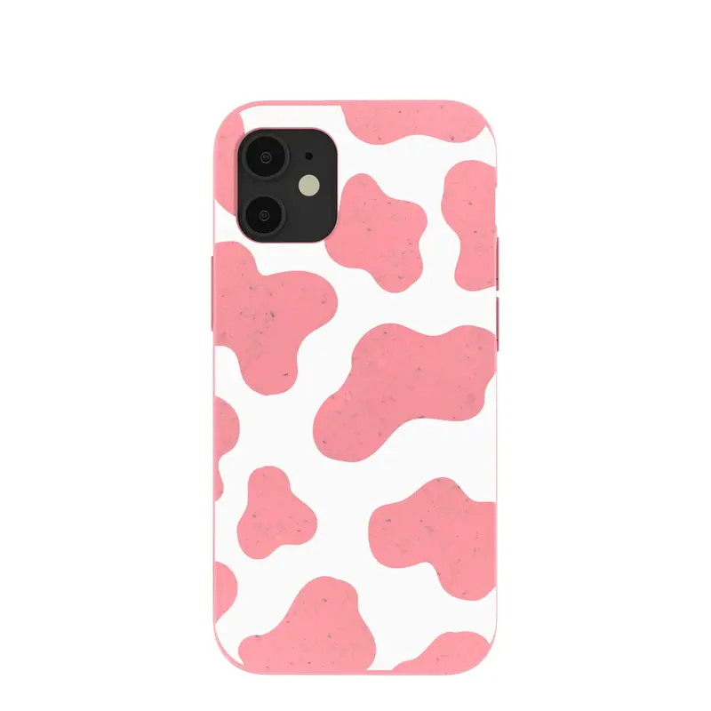 Bubblegum Pink Cow iPhone 12 Mini Case