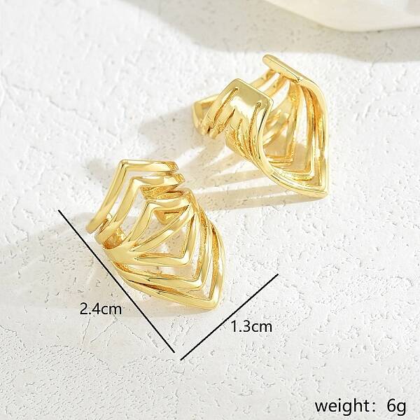 Fashionable Copper Plated Hollow C-shaped Clip-on Ear Cuff for Women
