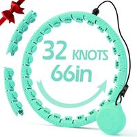 66 Inch Weighted Hula Circle, 32 Links Hula Circle with Weight Ball, Fitness Hoop for Women, Smart Exercise Equipment for Hom...