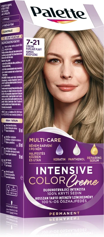 Schwarzkopf Palette Intensive Color Creme permanent hair dye medium ash blonde 7-21