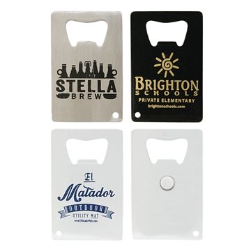 100 Custom Credit Card Bottle Opener w/ Magnet - Stainless Steel & ...