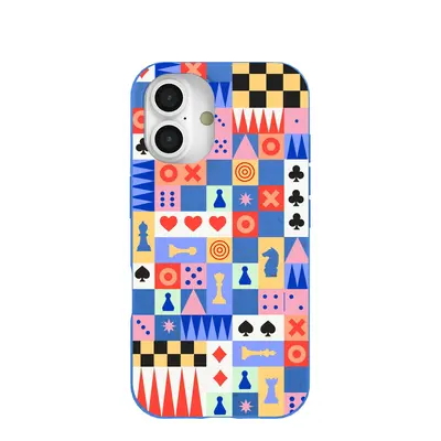 Electric Blue Playful Palette iPhone 16 Case