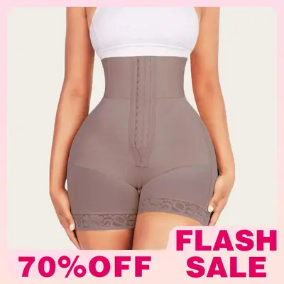 LUXSEREN Women's High-Elastic Fabric Body-Shaping Panties High Waist Design Tree Rows of Crotch Closure Waist-Tightening Can ...